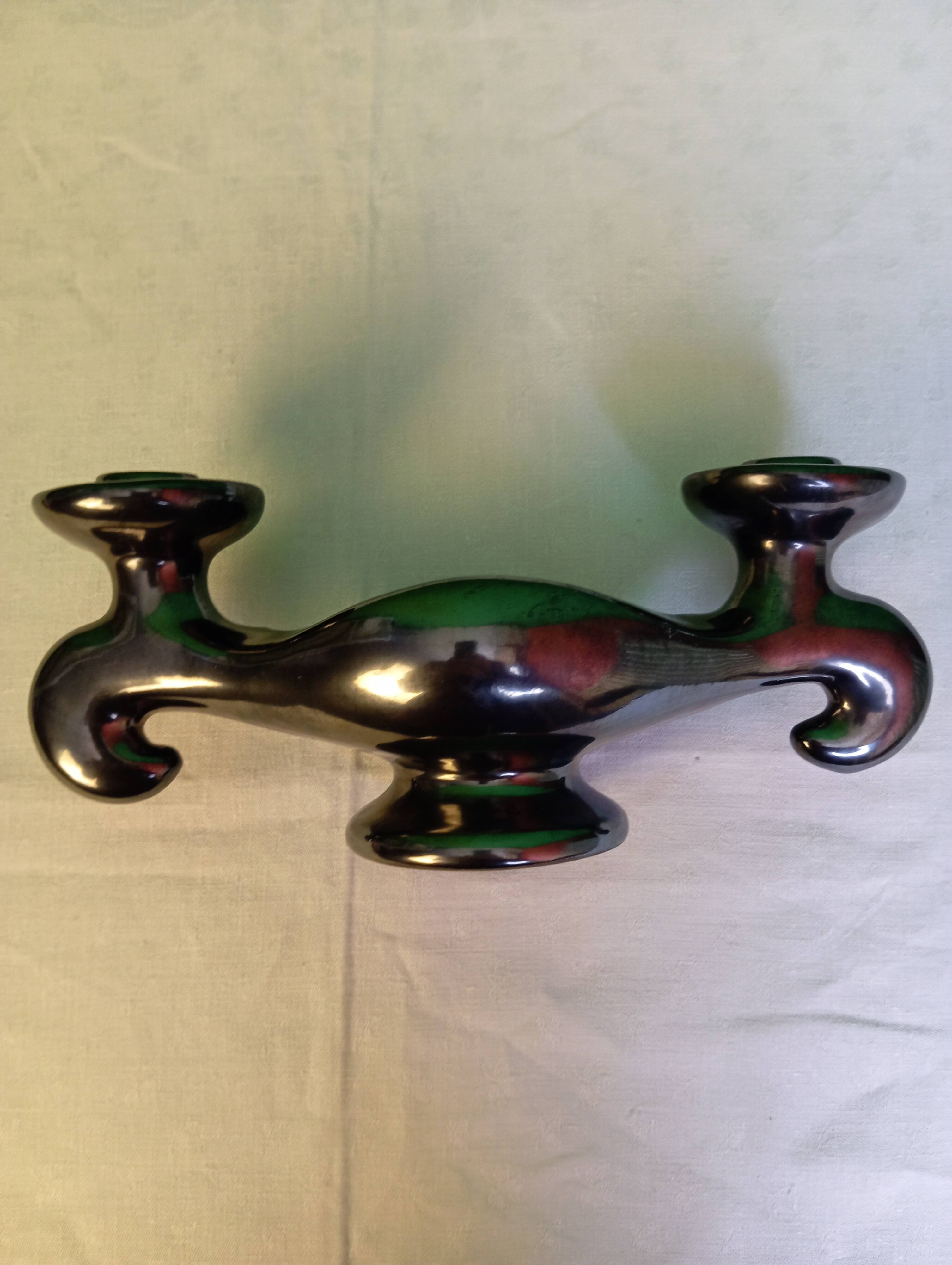Ceramic candle holder - art deco