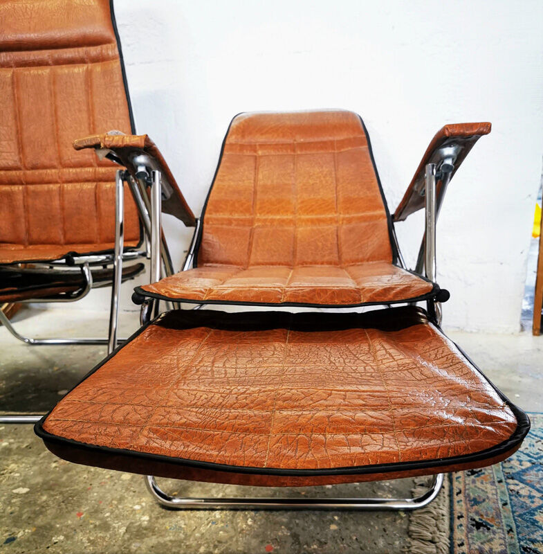 Pair of Italian reclining chairs Maule Marga from the 1970s