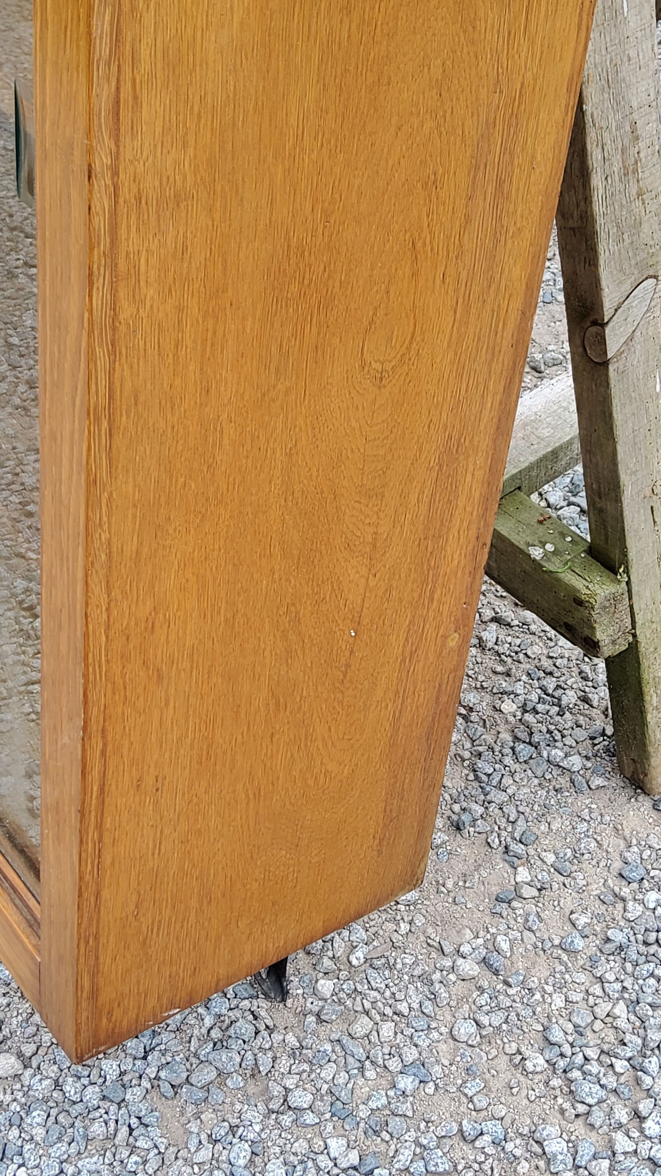 Wall display case from the 50s in solid blond oak