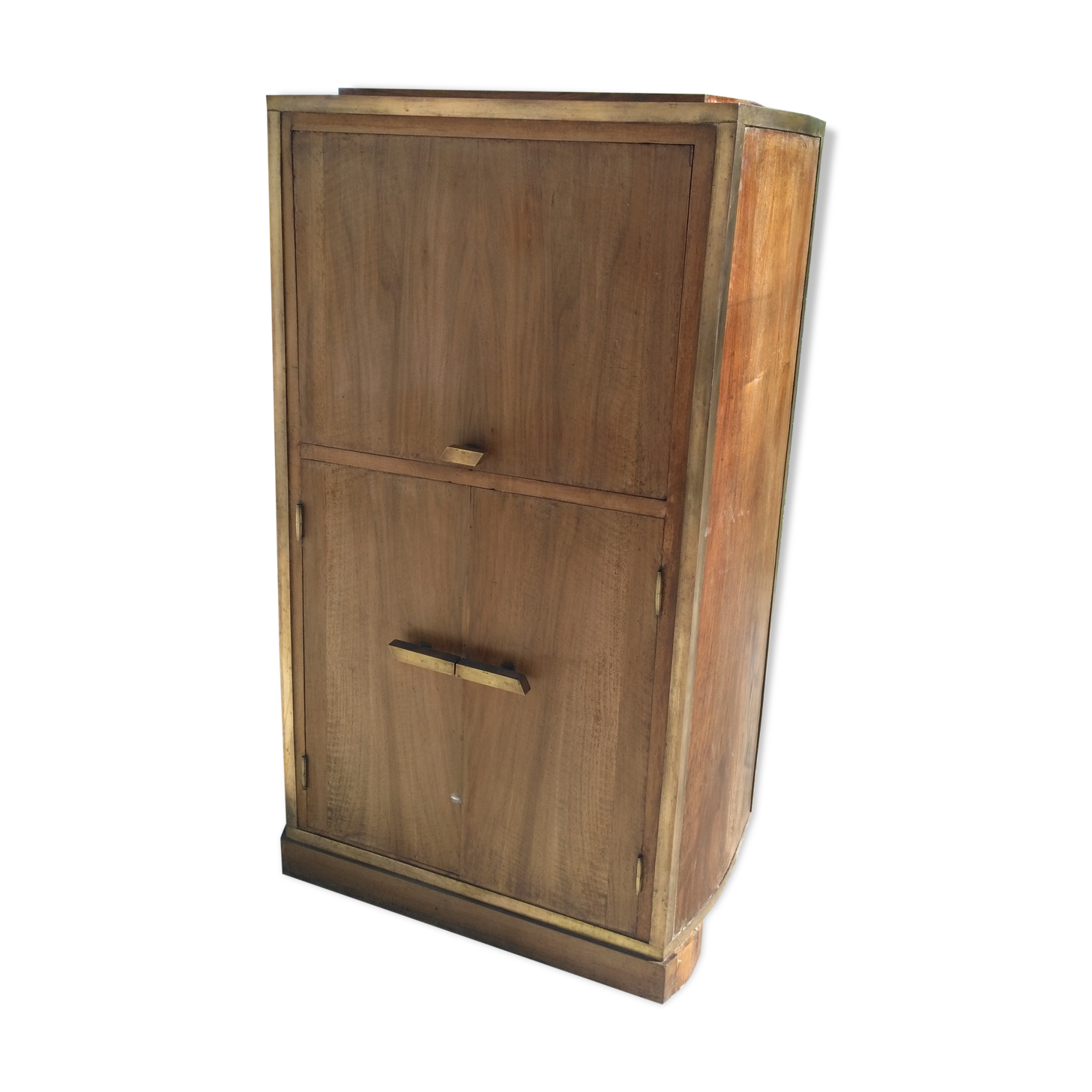 Art Deco wood and brass extra furniture