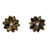 Paire appliques feuilles brutalistes