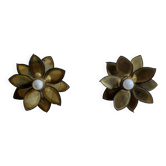 Paire appliques feuilles brutalistes