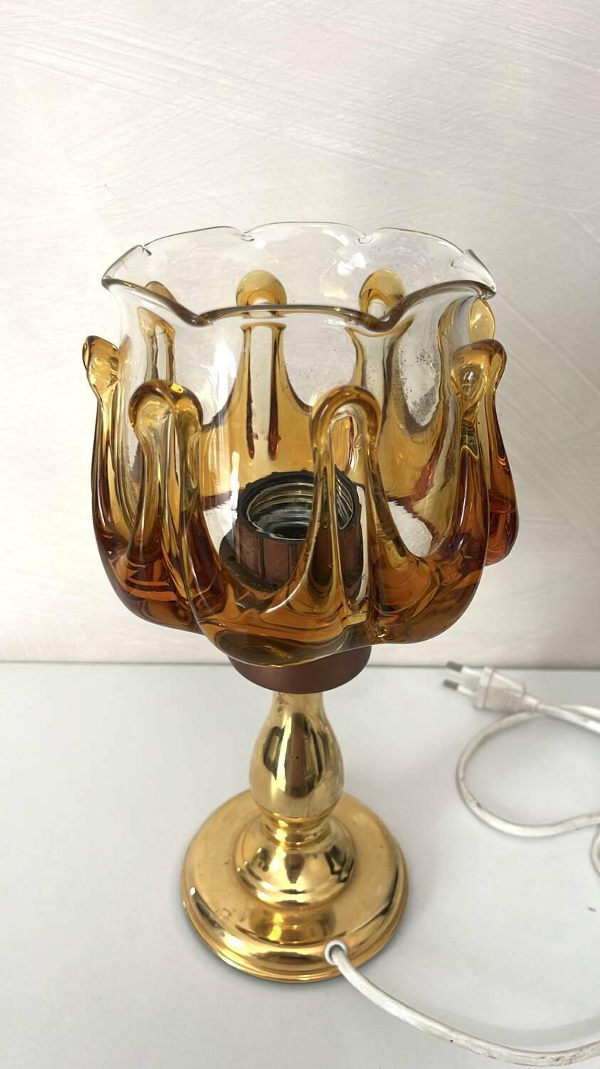 Lampe en verre Oberglass, Vienne années 70