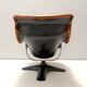 Karuselli Lounge Chair by Yrjö Kukkapuro for Haimi in Orange Leather, 1970s