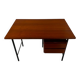 Vintage wooden and metal desk in modernist style.