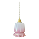 Suspension globe vintage en opaline blanche et rose