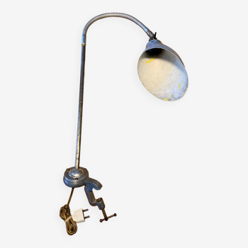 Lampe flexible d’atelier vintage en métal fixation étau
