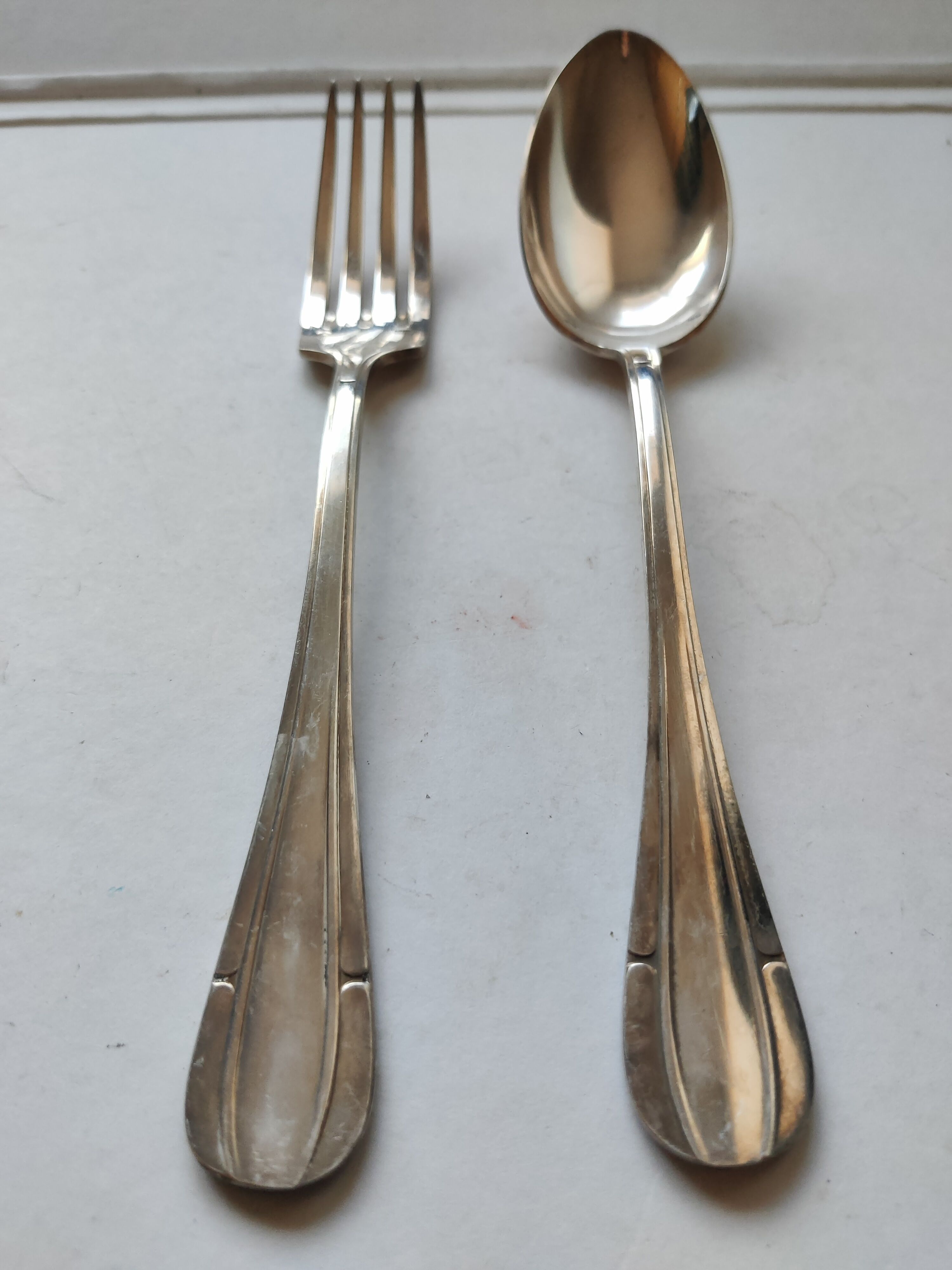 White box fork spoon silver plated