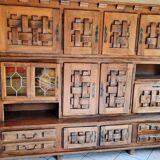 Large Oak Sideboard With Interlaced Doors - 1960s