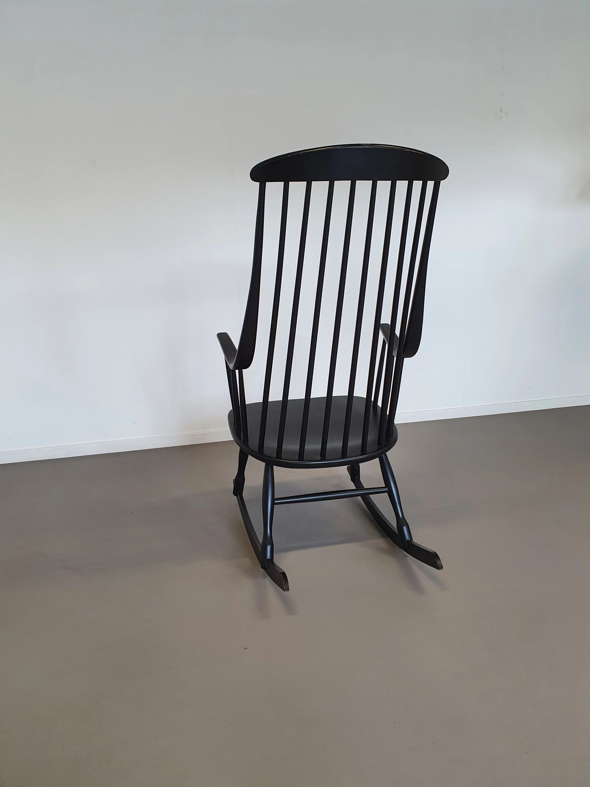 Black Lena Larsson for Nesto rocking chair 1960s