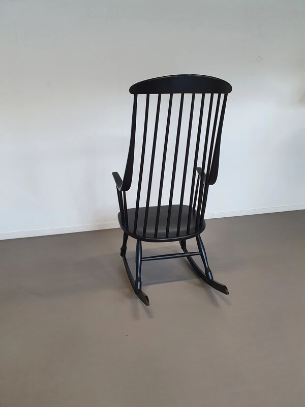Fauteuil à bascule noir Lena Larsson pour Nesto, années 1960