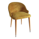 Vintage chair in wood and old gold fur - 50s/60s