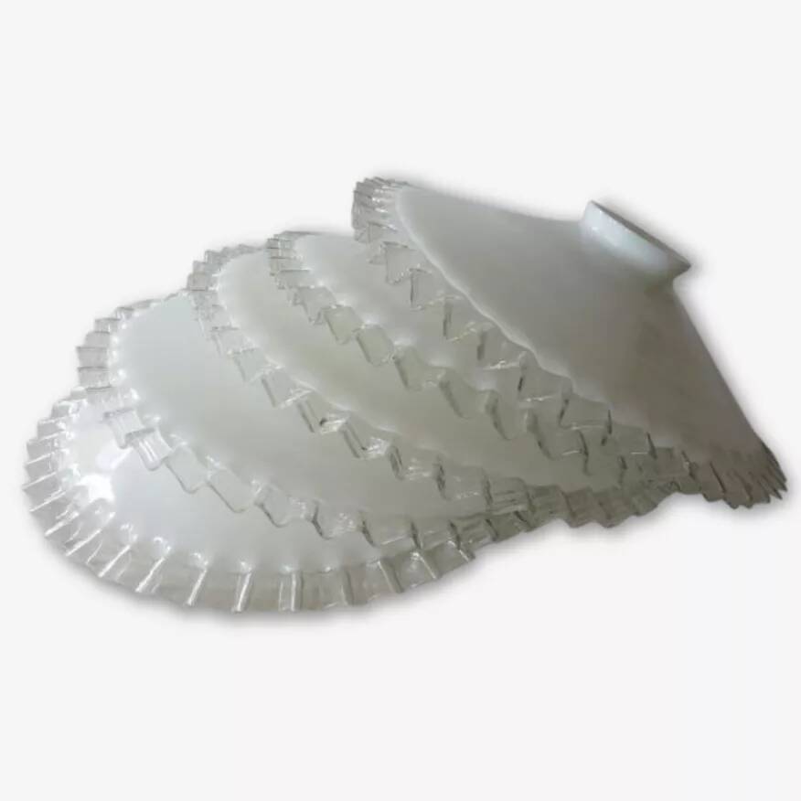 Set of 5 vintage pendants in serrated opaline 40s-50s / art deco / France