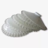 Set of 5 vintage pendants in serrated opaline 40s-50s / art deco / France