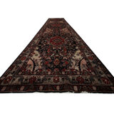 Traditional persian runner rug long oriental red beige wool carpet 89x518cm