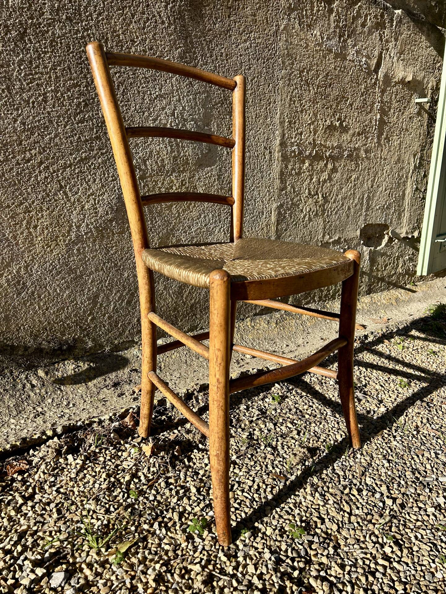 Vintage golden straw chair
