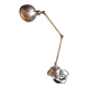 Old adjustable industrial lamp in bronze with 2 arms.
