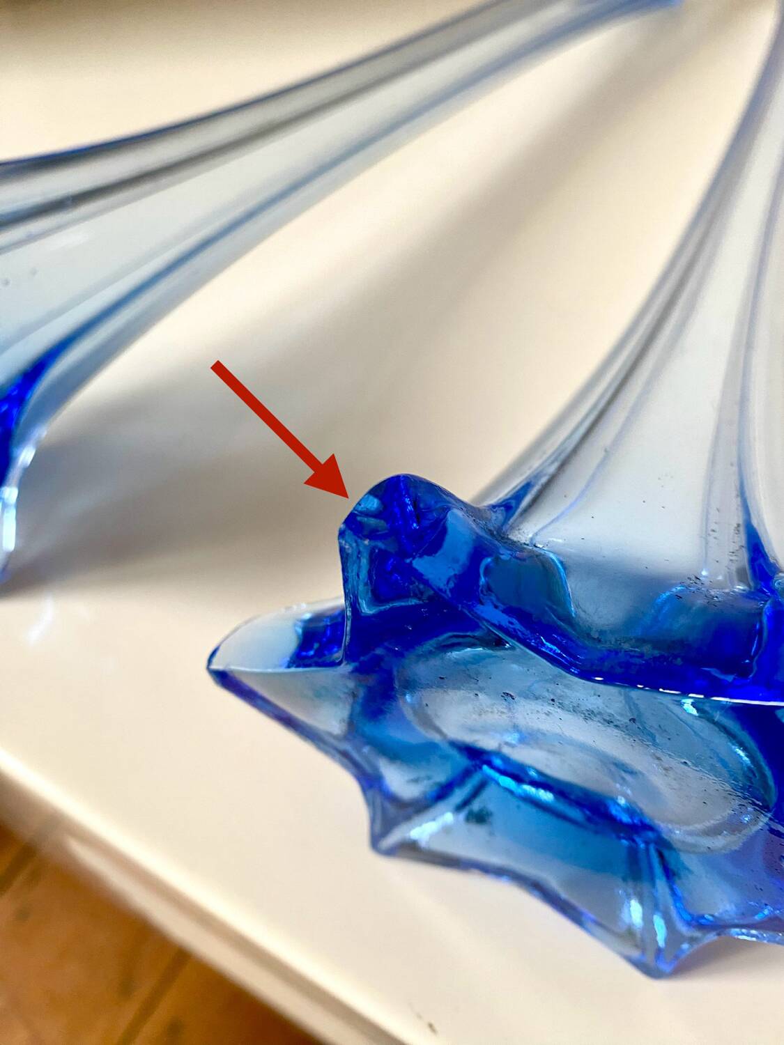 Pair of old blue soliflores