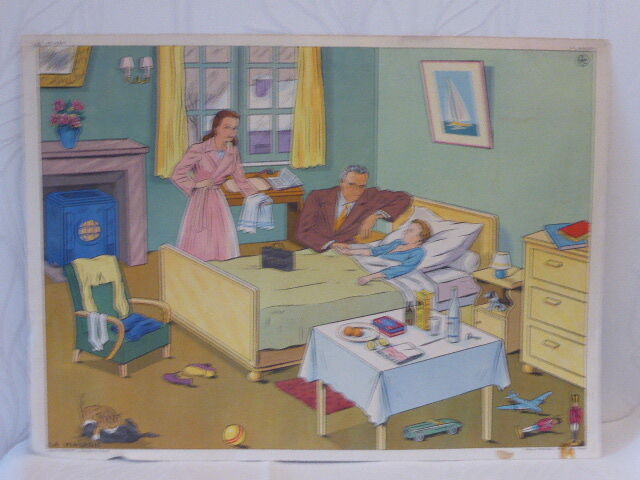 School poster editions Nightingale montmorillon Vienna 1960