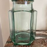 Bocal hexagonal en verre épais