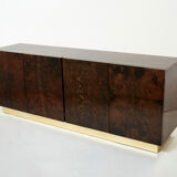 Aldo Tura sideboard in brown parchment and brass 1960