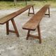 Paire de bancs de ferme 200 cm