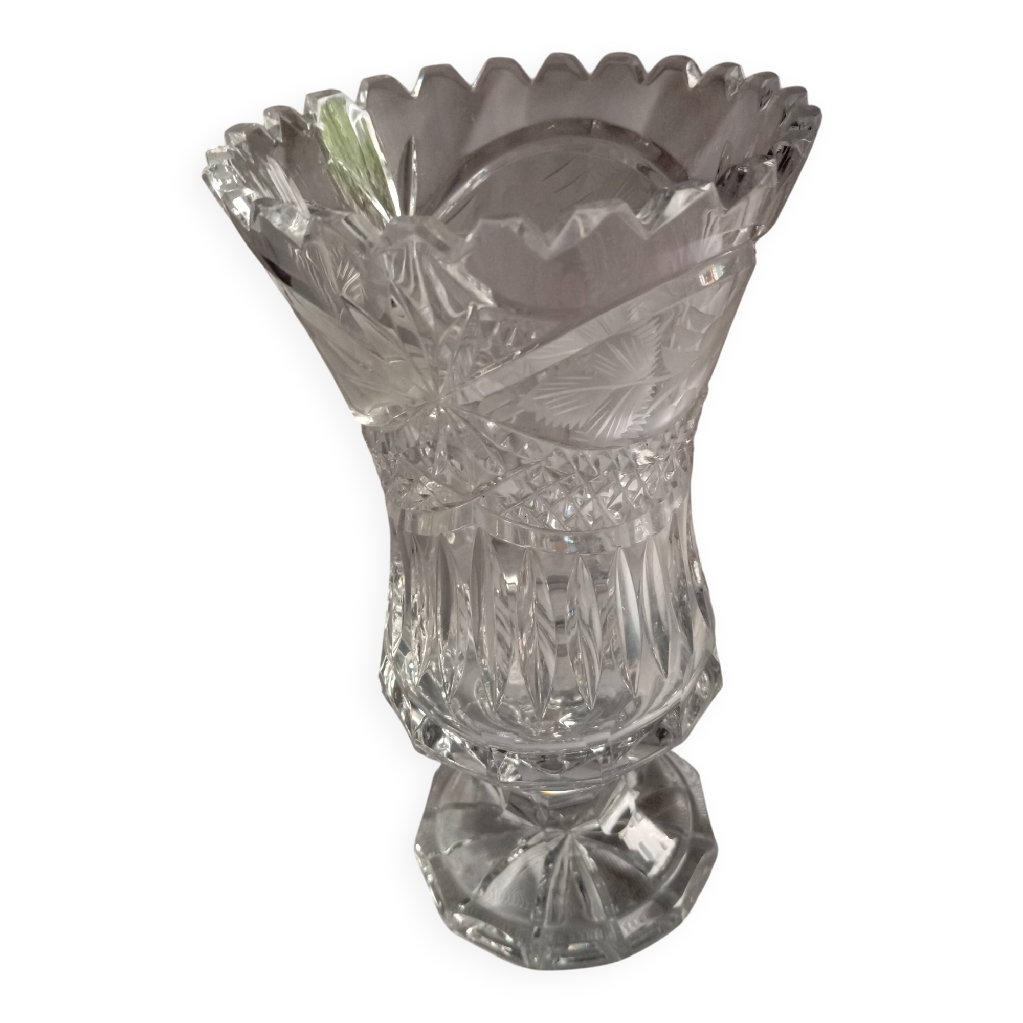 Cut crystal vase