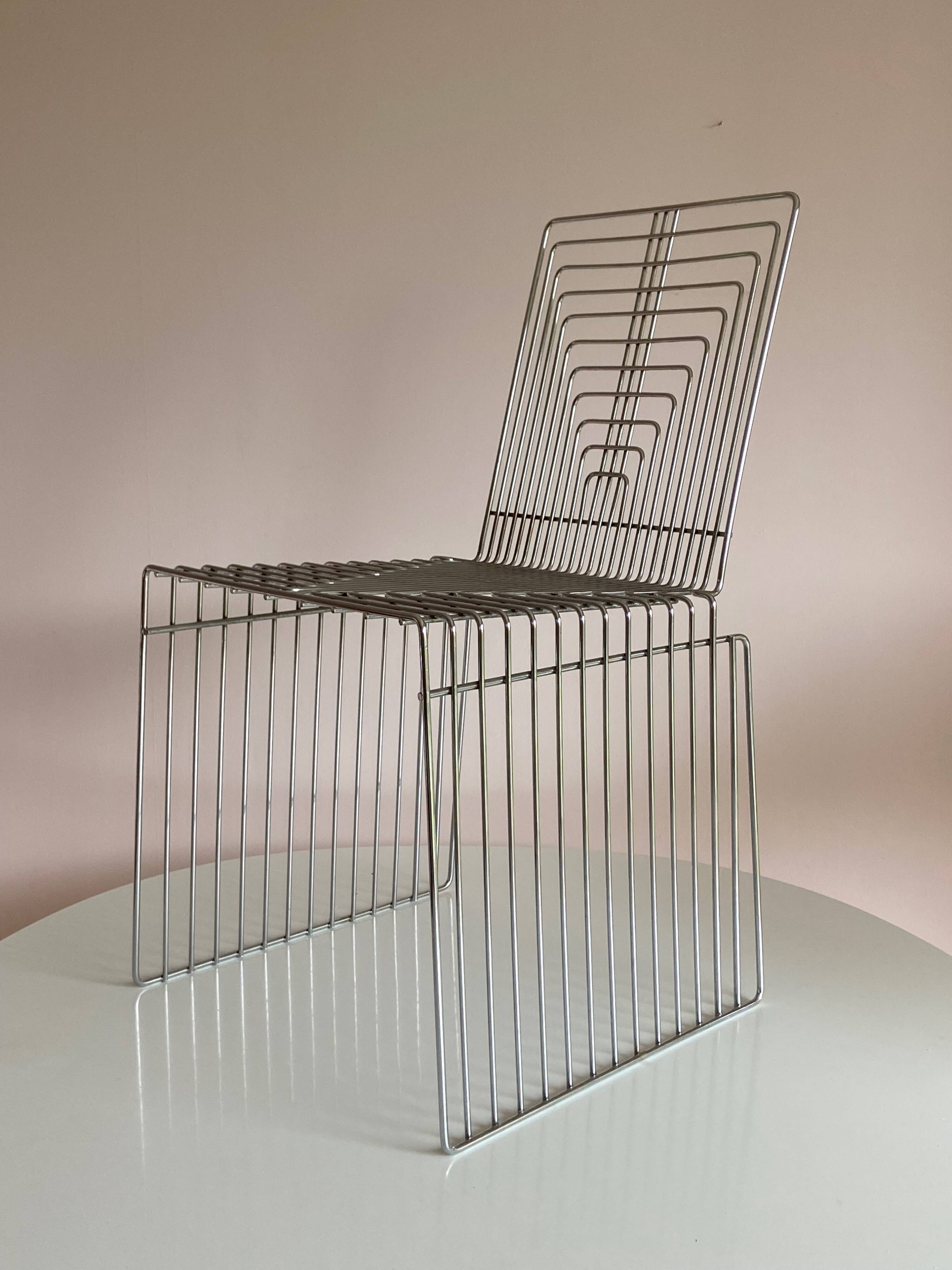 Max Sauze 1970s wire sculpture chair Made in France