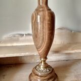 Old large onyx marble stone lamp foot