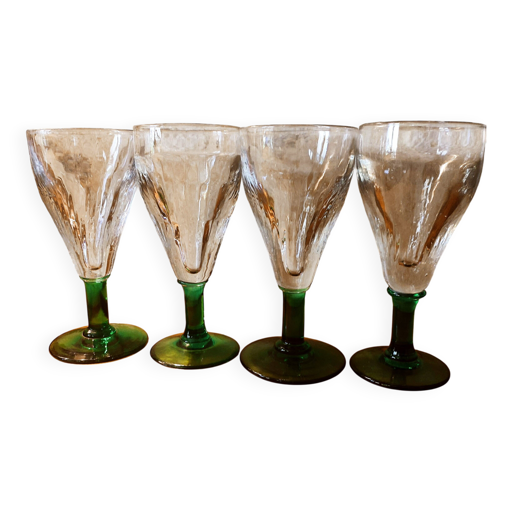 4 verres à absinthe souffles bouche