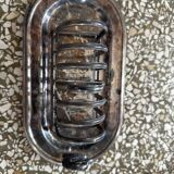 Silver foie gras dish + toast stand