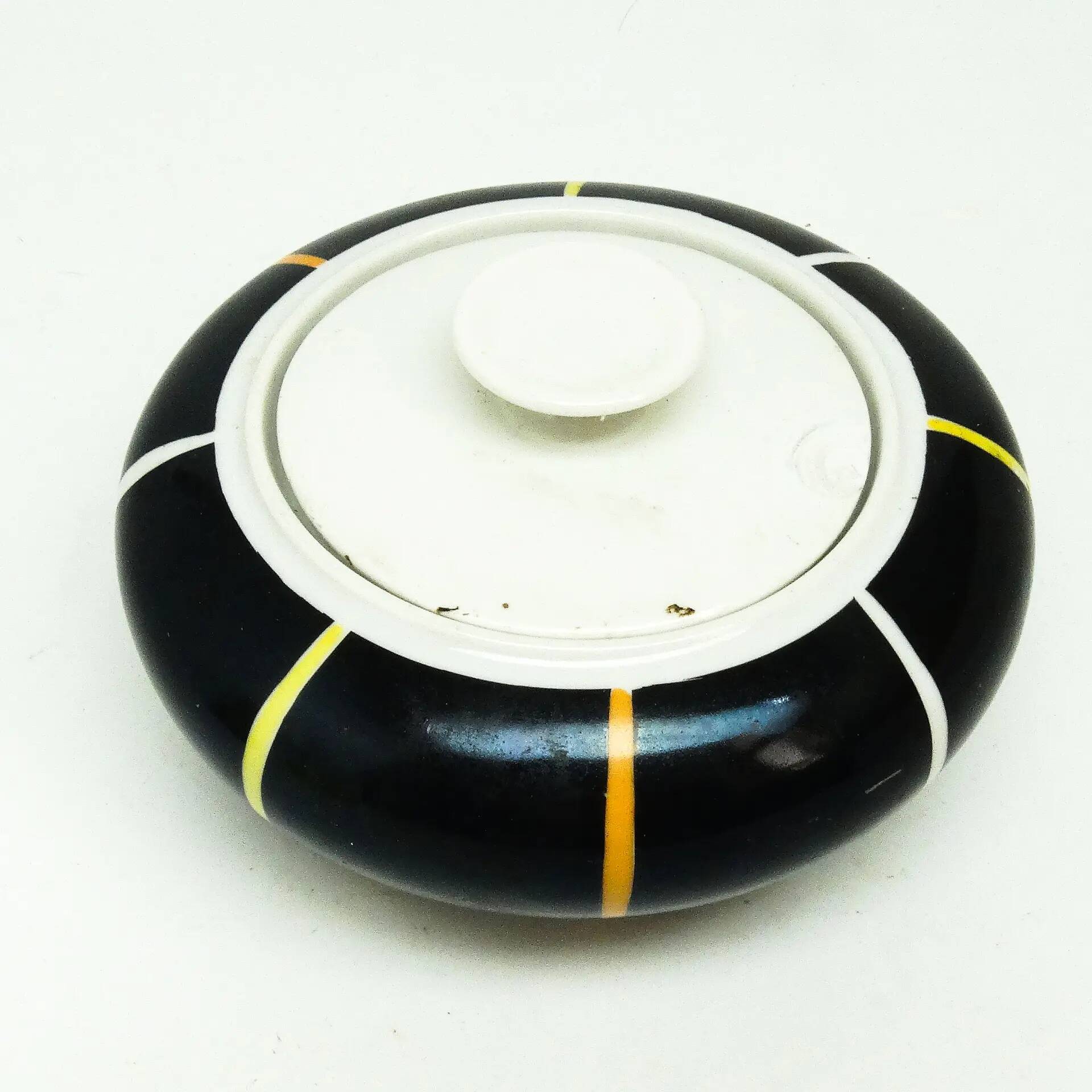 Sugar bowl, Art Deco, porcelain, Volksstedt, Germany, 1960s