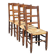 Set of 4 wooden and straw chairs, wooden chair, straw chair, countryside, chalet