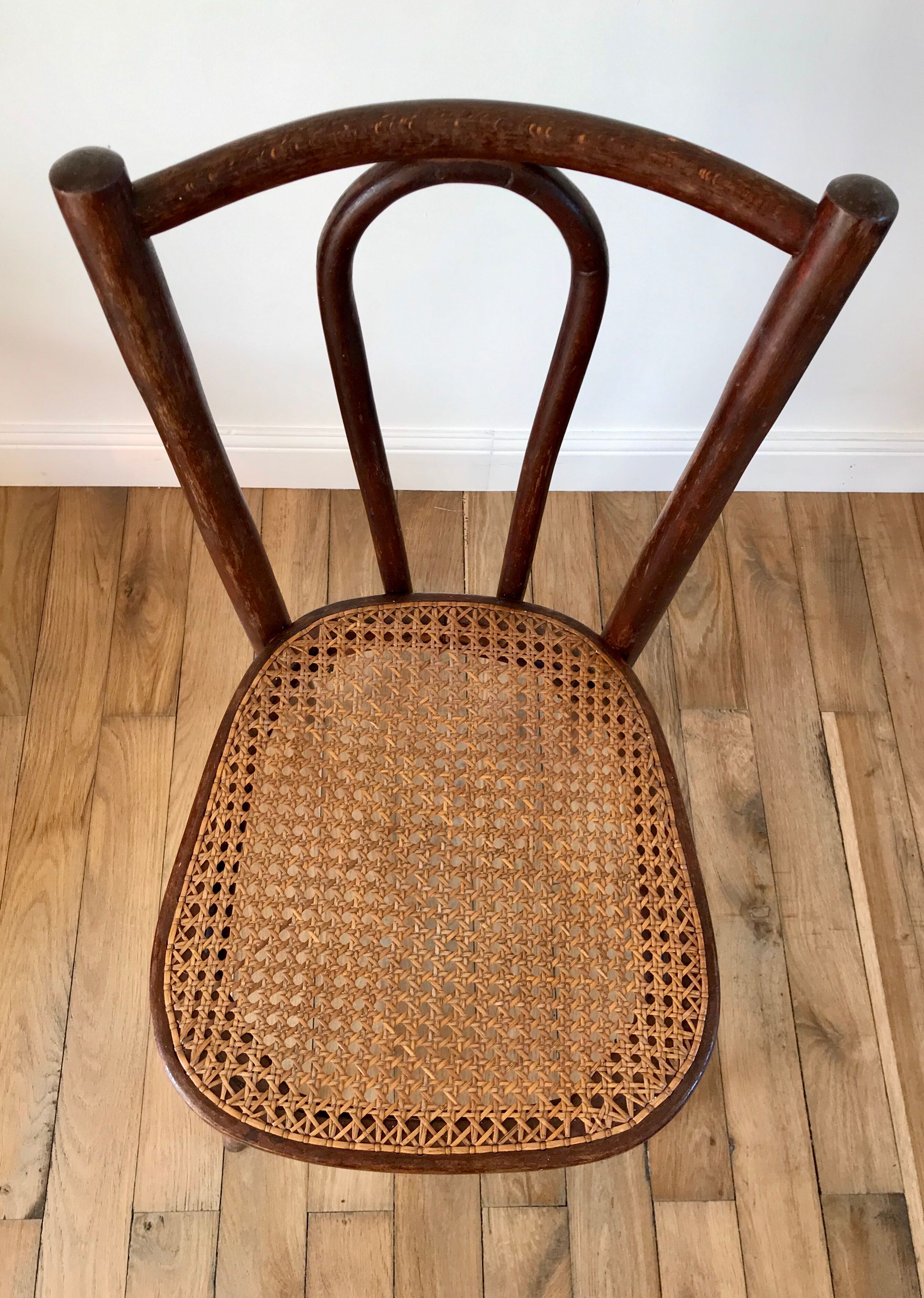 Baumann chair in turned wood and canning N33 early twentieth century