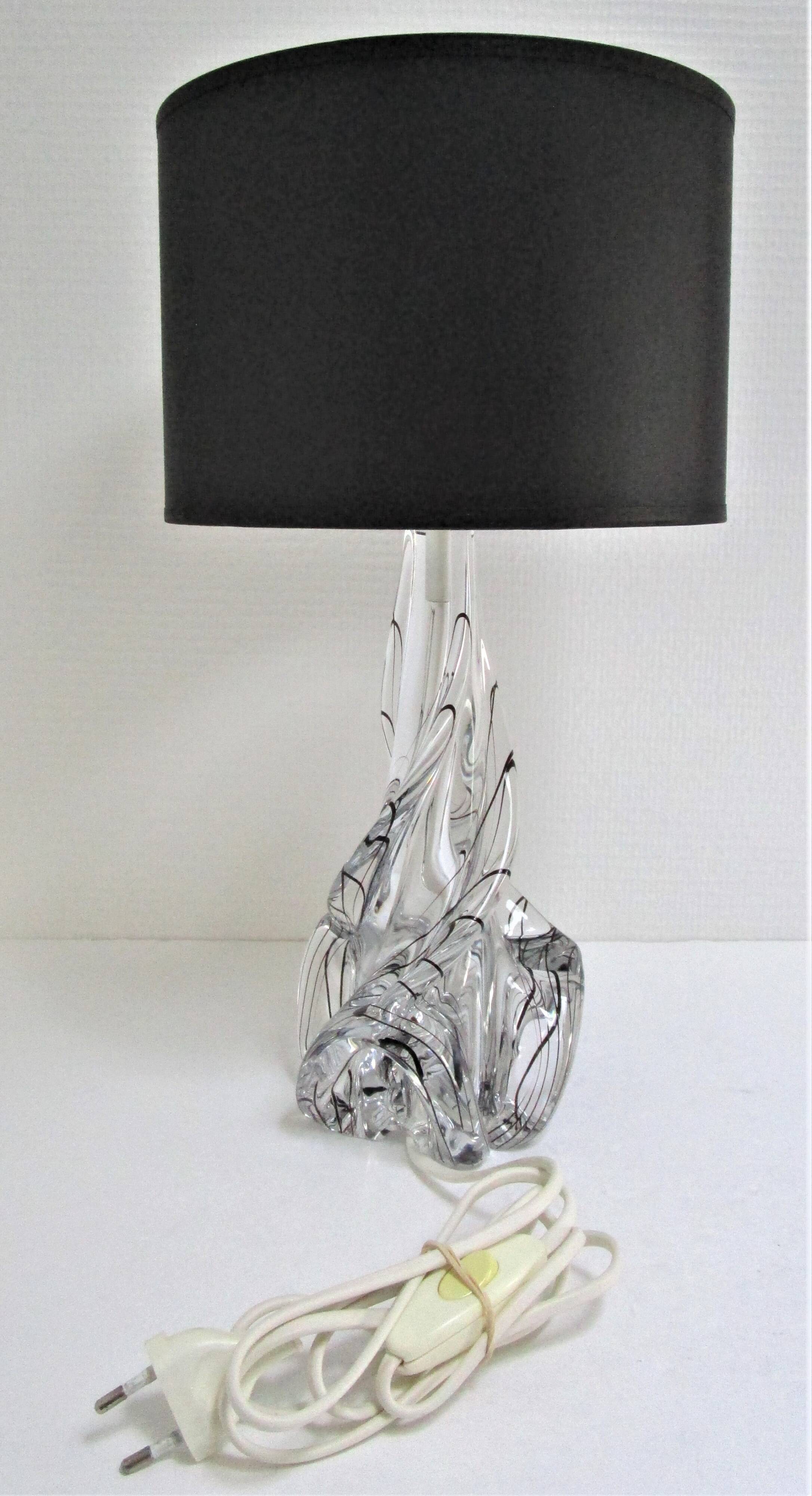 JB sculptural transparent and black crystal lamp