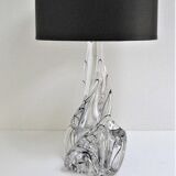 JB sculptural transparent and black crystal lamp