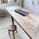 Solid oak farmhouse table with integrated extensions 1950