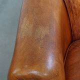 Sheepskin leather club chair