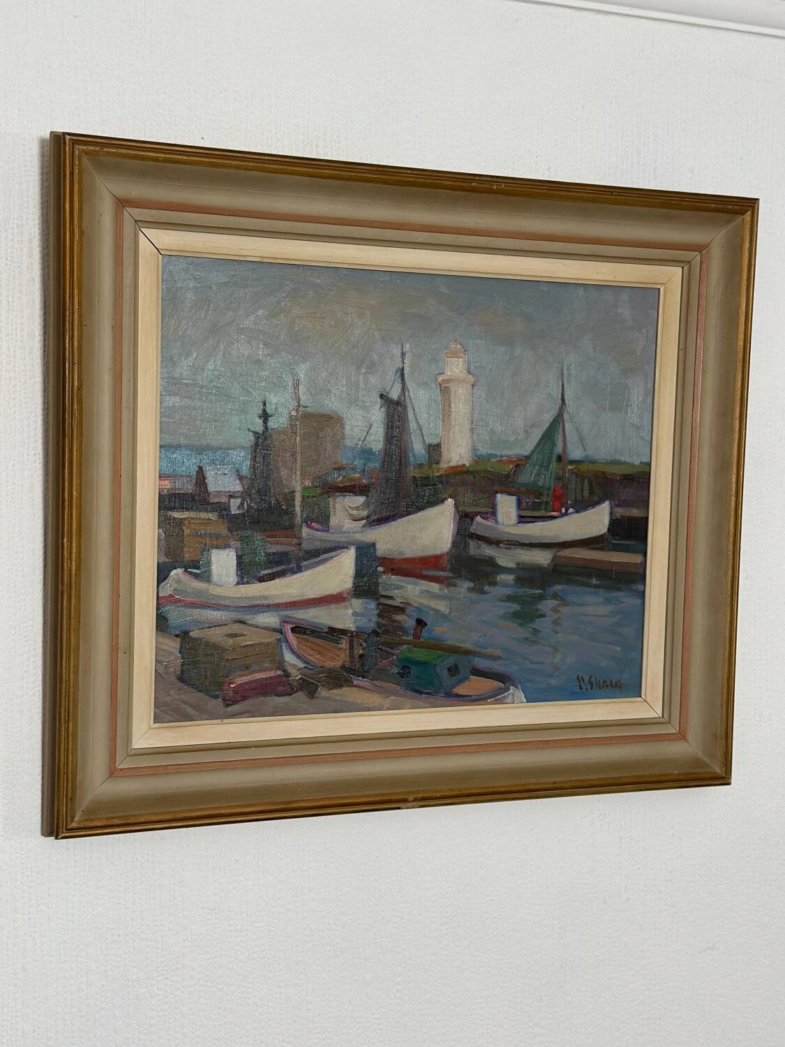Huile su panneau suédois – « Bateaux » par Eskil Skans