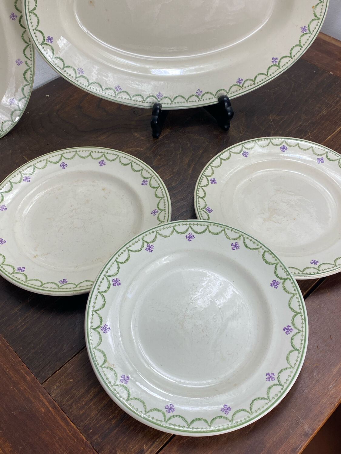 Iron clay dishes, Longwy, Violetta collection