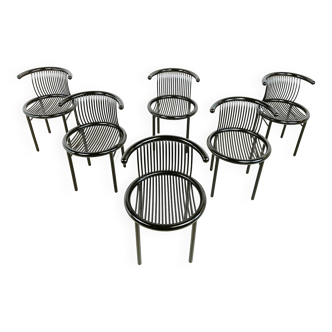 Set of 6 vintage "circo" chairs by jutta & herbert ohl for lübke 1980s