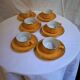 Yellow Apilco coffee service with golden borders