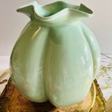 Vintage turquoise flower shaped vase.