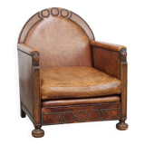 Sheepskin Leather Art Deco Design Armchair