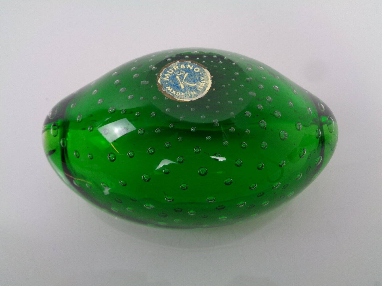 Green Sommerso Murano Glass Ashtray, Italy, 1960s