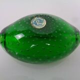Green Sommerso Murano Glass Ashtray, Italy, 1960s