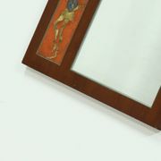 Miroir en teck et céramique par Atelier Pinson, années 1960