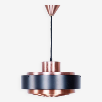 Vintage Danish Copper Layered Hanging Lamp, 1960s