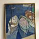 Huile sur toile vue de port Mangeol