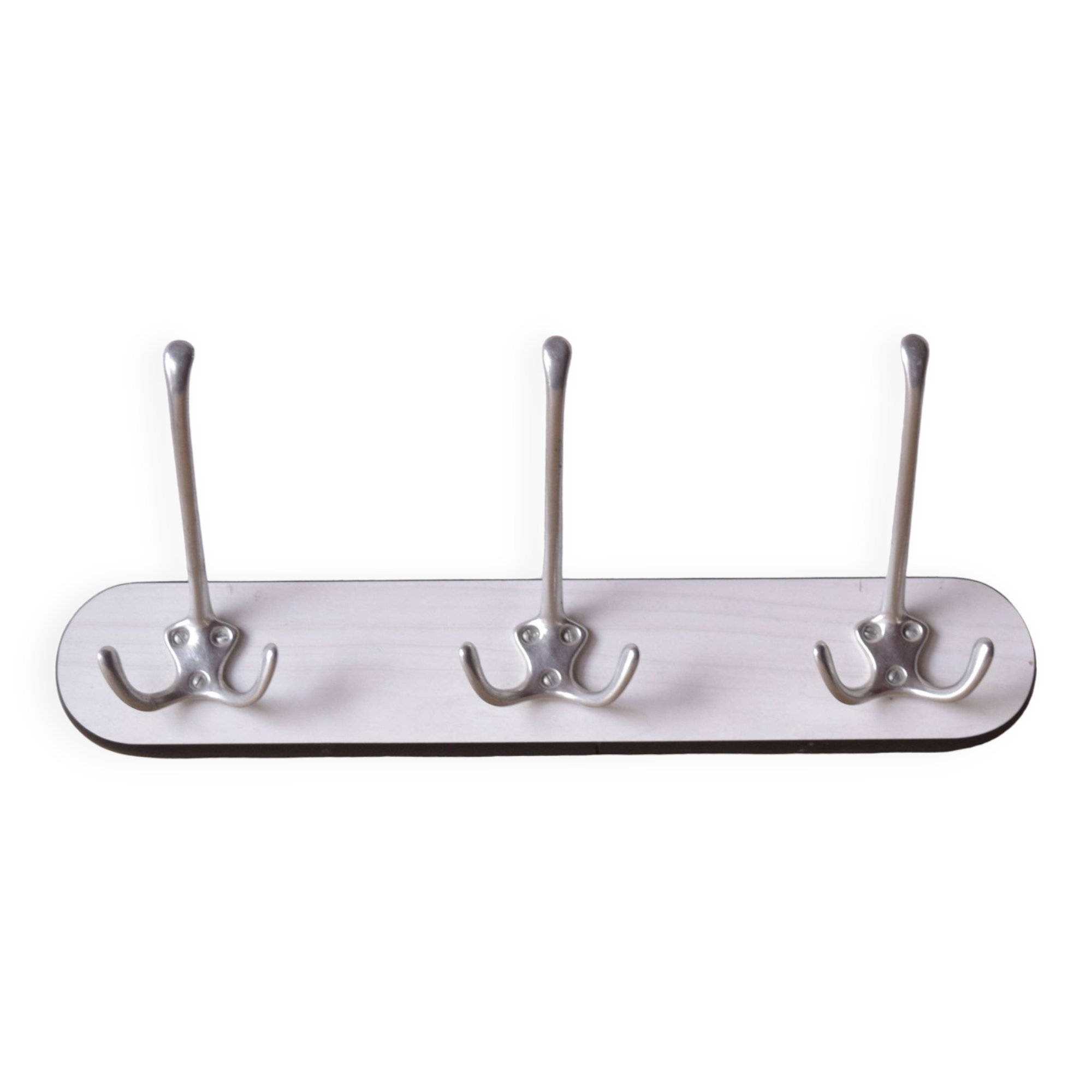 Vintage white Formica coat rack - triple hook